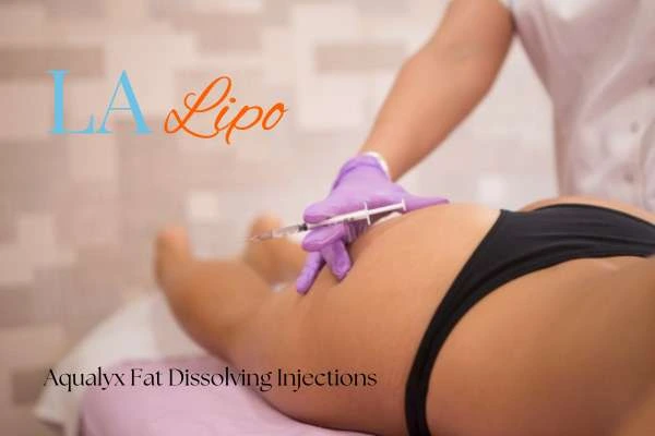 Woman having fat dissolving injections Weybridge on thighs