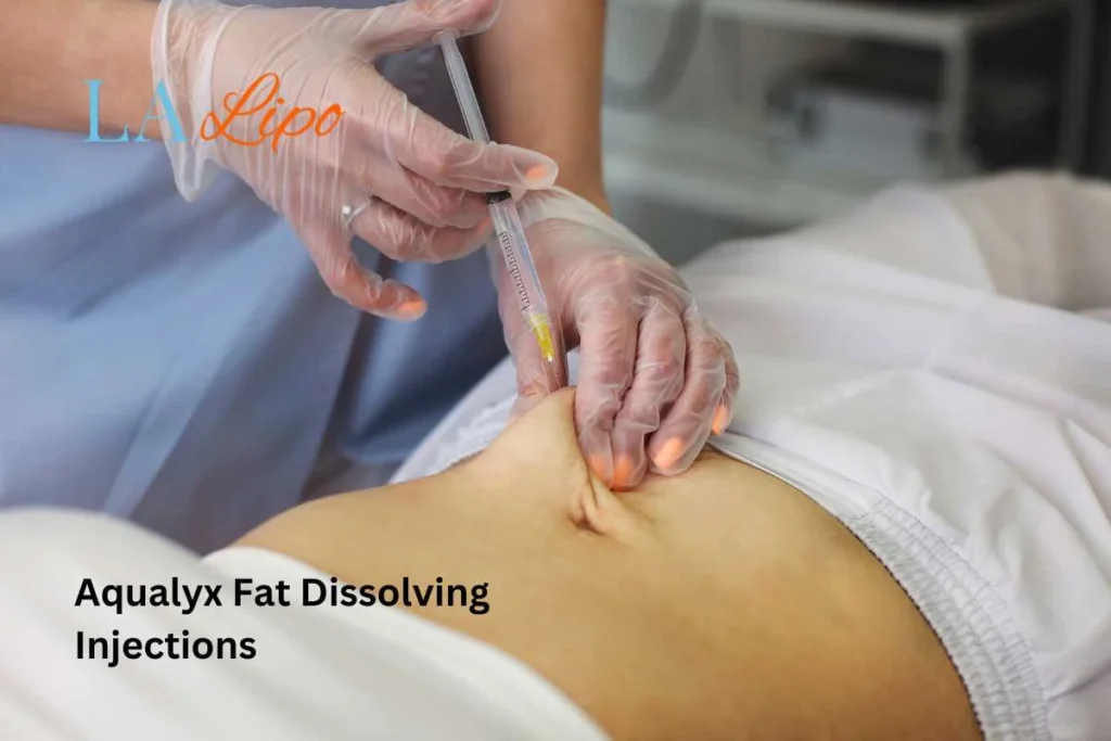 woman having fat dissolving injections Weybridge in the stomach