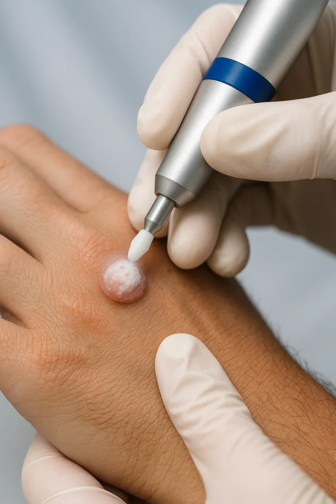 example of wart removal Weybridge using cryopen